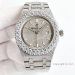 Luxury Copy Audemars Piguet R.O. 15500 watch Full Diamond Gray Face